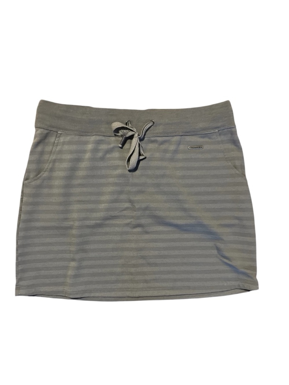 Smartwool Merino Wool Blend Gray Striped Knit Drawstring Tennis Prep Mini Skirt